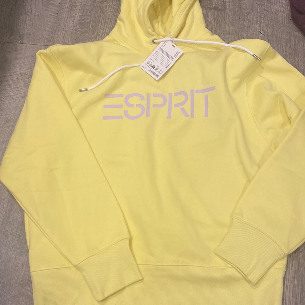 Esprit yellow unisex hoodie small nwt